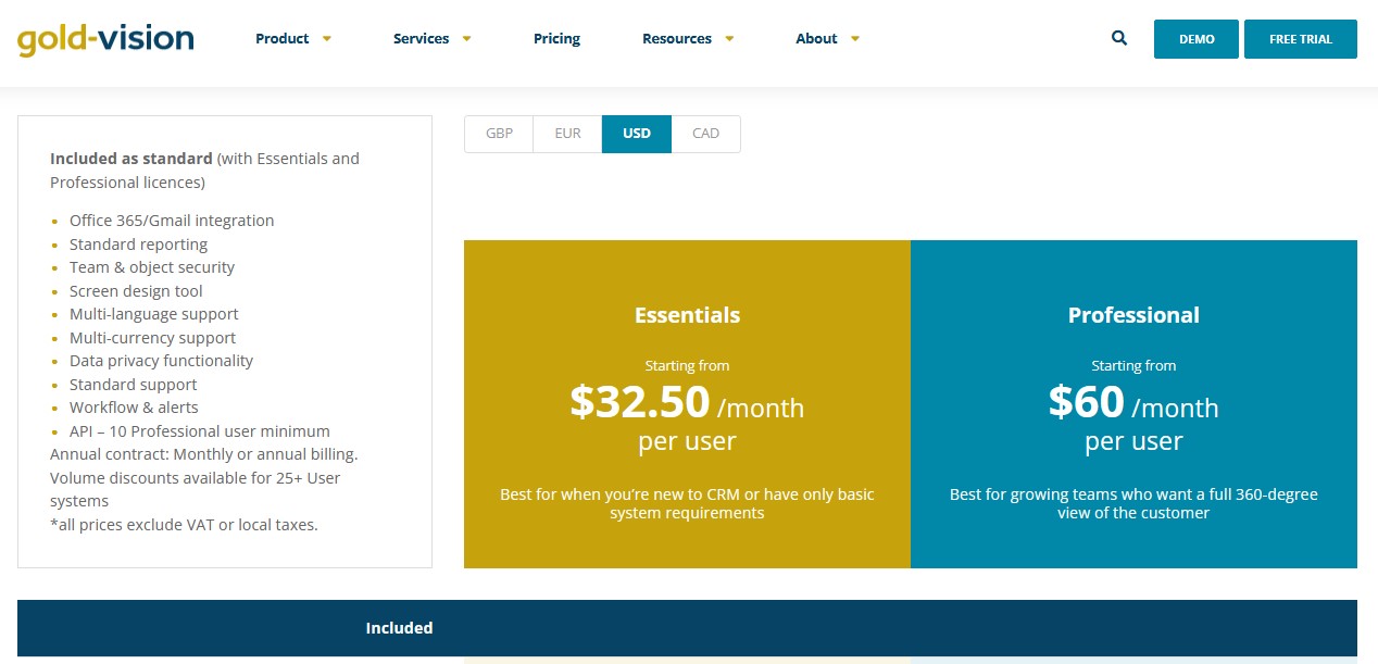 Gold-Vision CRM Pricing, Features, Reviews and Alternatives